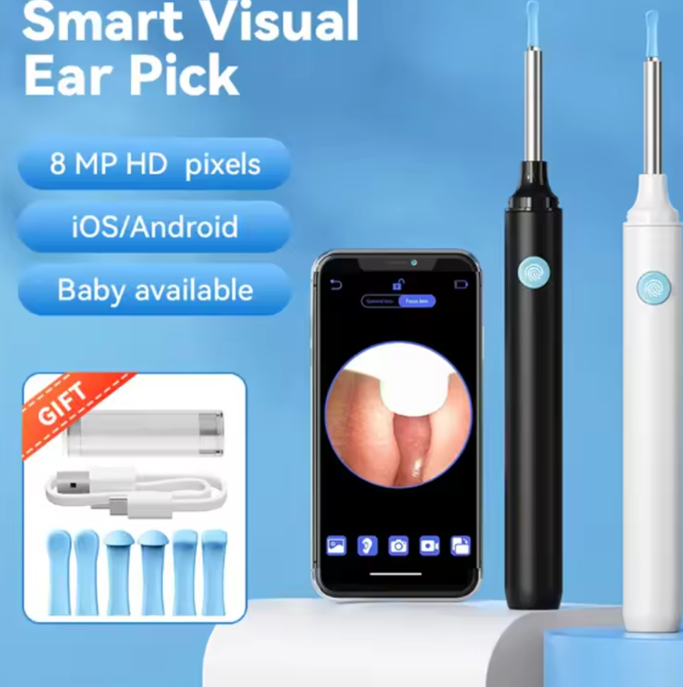Smart Visual Ear Wax Removal Tool with Camera, 8MP HD Otoscope for Ear Cleaning