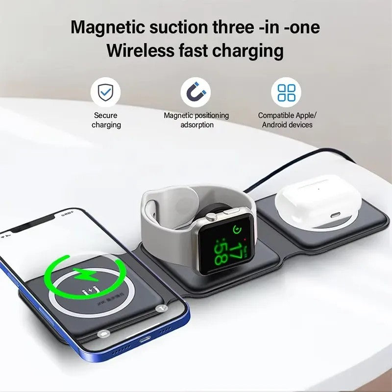 3 In 1 Foldable Magnetic Wireless Charger Stand 003