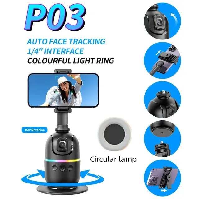 Handheld Gimbal Stabilizer - Anti-Shake Multifunctional Selfie Stick with Fill Light 001