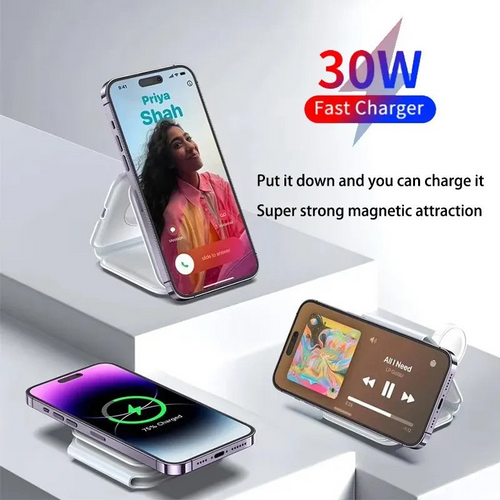 3 In 1 Foldable Magnetic Wireless Charger Stand 003