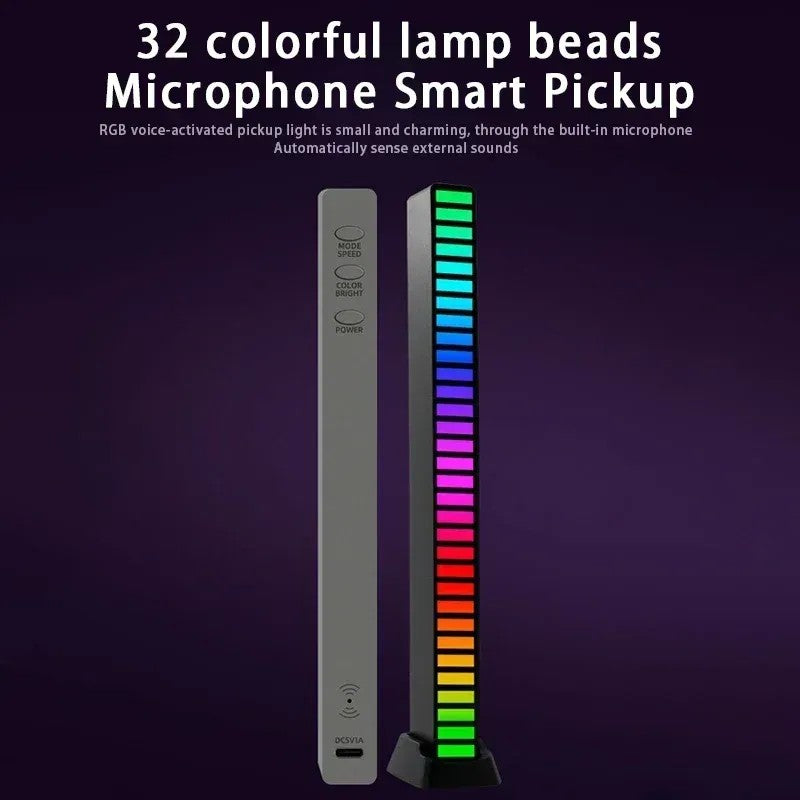Smart LED Light Bars,Colorful Sound-Activated Rhythm Light,Usb Rechargeable,For Room Decoration,Car,Computer Desktop 001