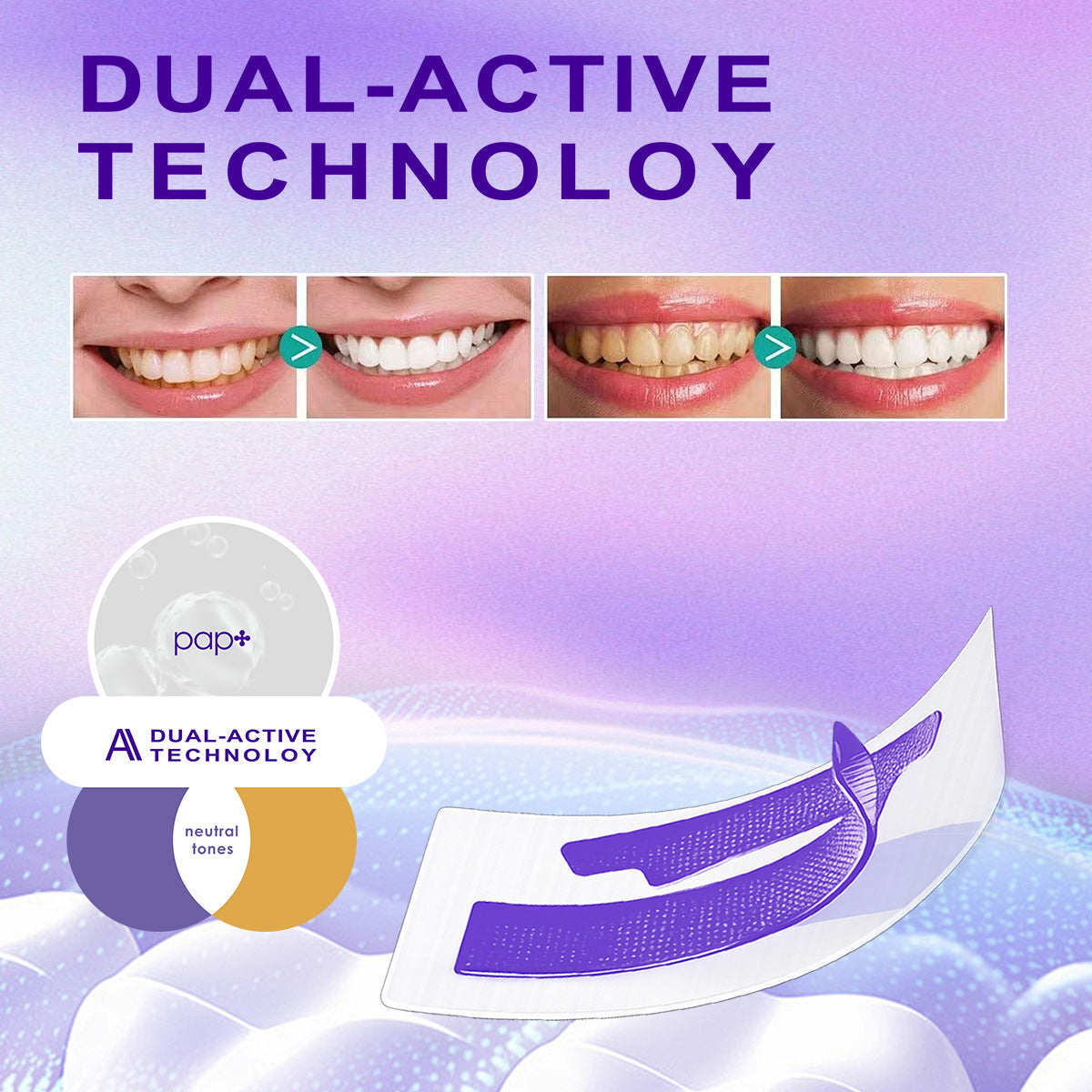 7 Pairs - Mini Pack SmileKit V34 Teeth Whitening Strips | Professional Purple Whitening Strips