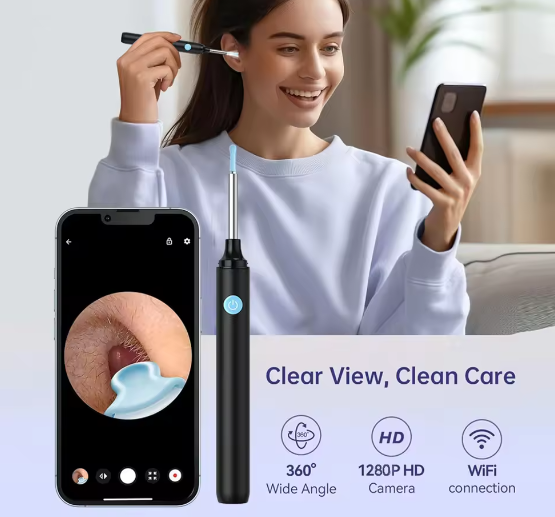 Smart Visual Ear Wax Removal Tool with Camera, 8MP HD Otoscope for Ear Cleaning