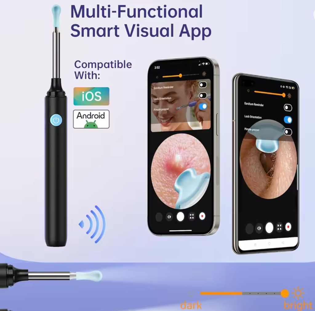 Smart Visual Ear Wax Removal Tool with Camera, 8MP HD Otoscope for Ear Cleaning